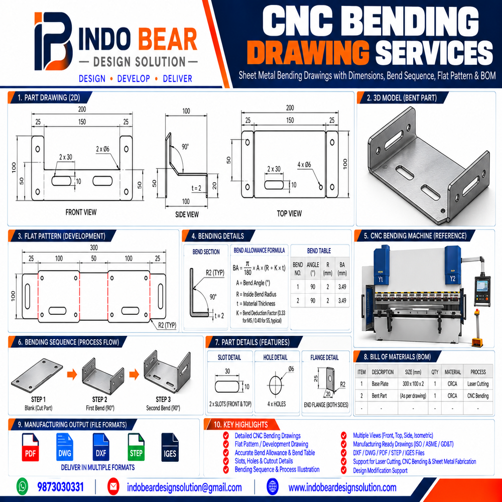 CNC Cutting & Bending Drawing Services