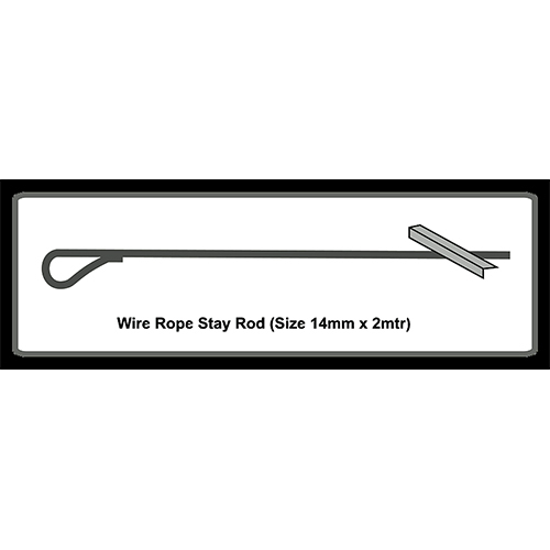Wire Rope Stay Rod (14mm x 2m)