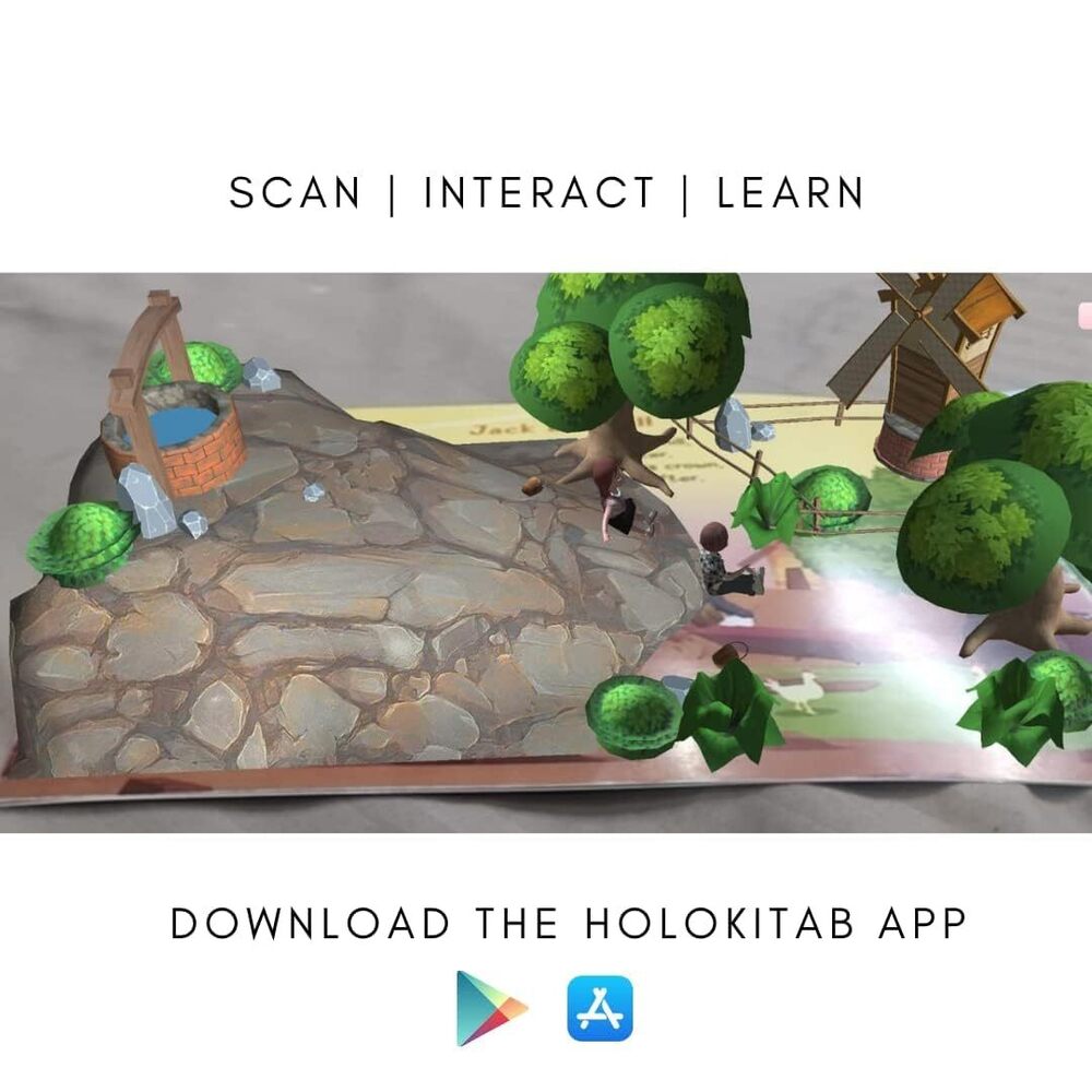 Augmented Reality AR 3D Book Interactive Nursery Rhymes for Kids, Brand-Holokitab