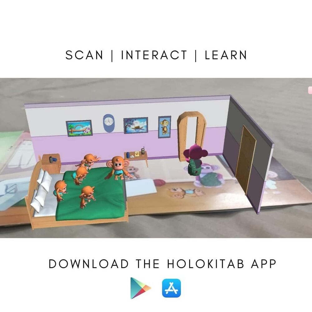 Augmented Reality AR 3D Book Interactive Nursery Rhymes for Kids, Brand-Holokitab