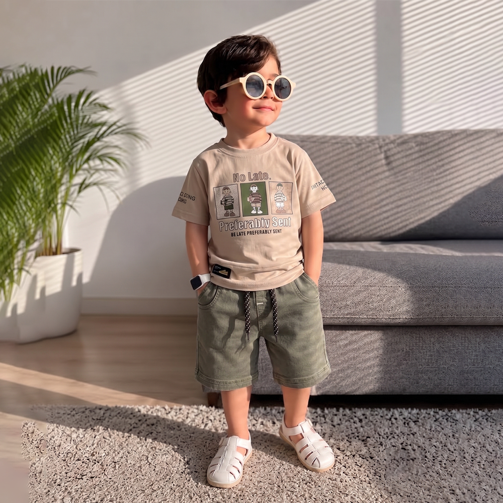 Tencil To Denim Half Sleeve Pant & T-Shirt Set - Age Group: 1 - 6