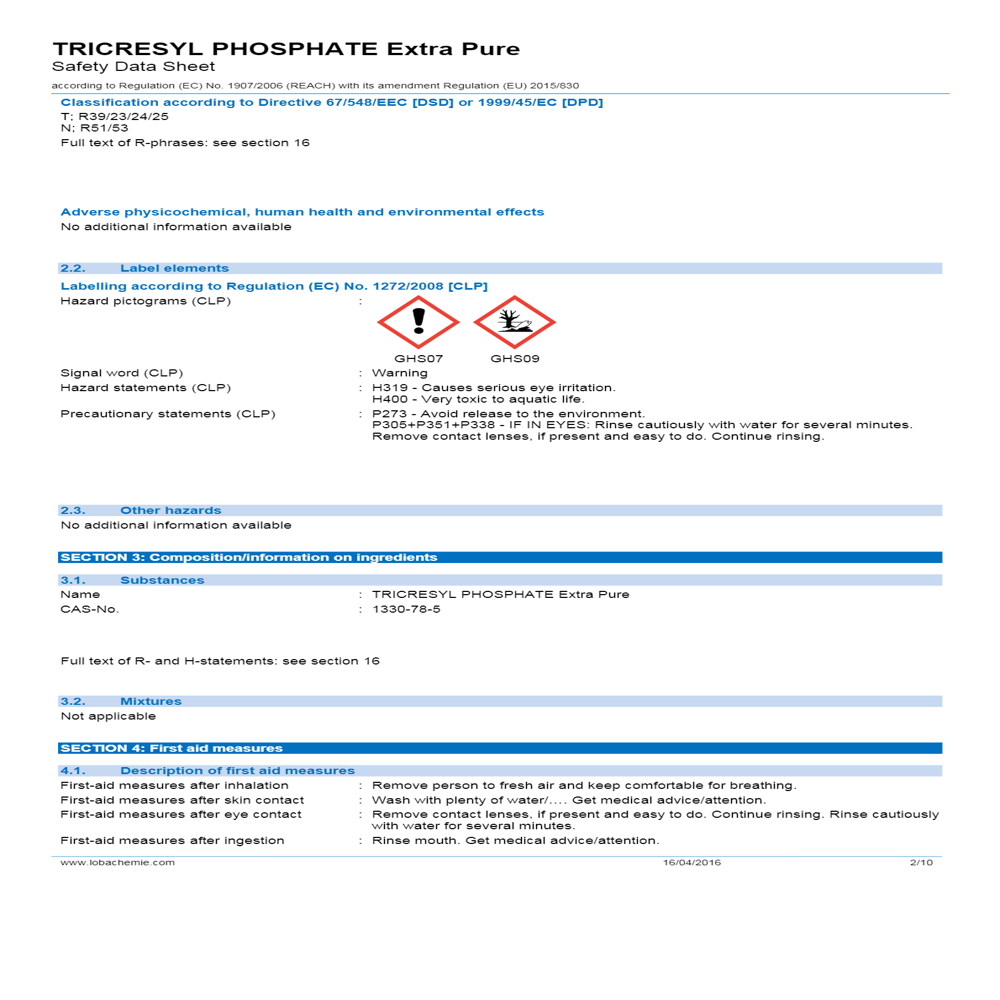 Tricresyl Phosphate Extra Pure