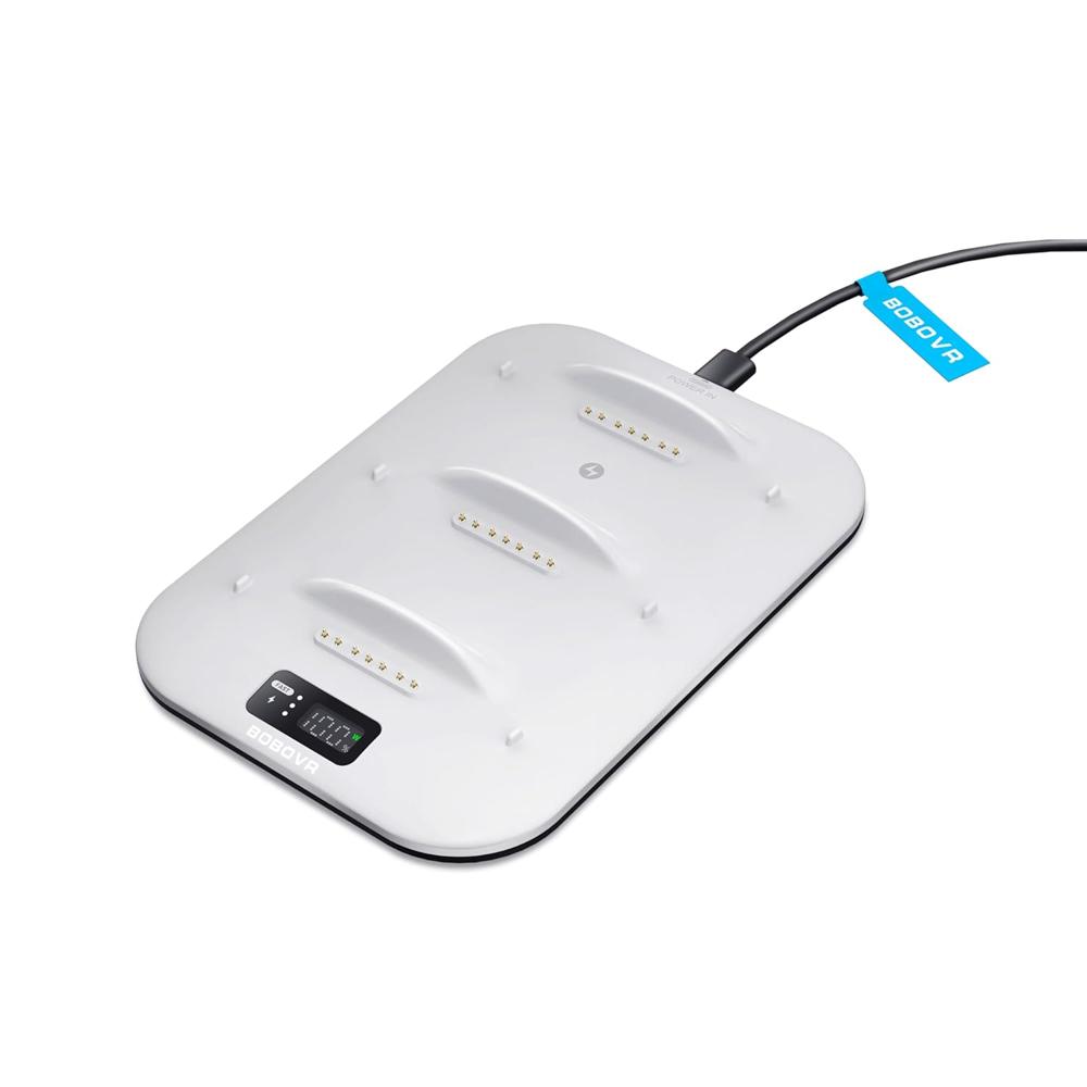 BOBOVR BD3 3-Slot Super Fast Charging Dock with Digital Display (30W Output for B100 Battery Packs)