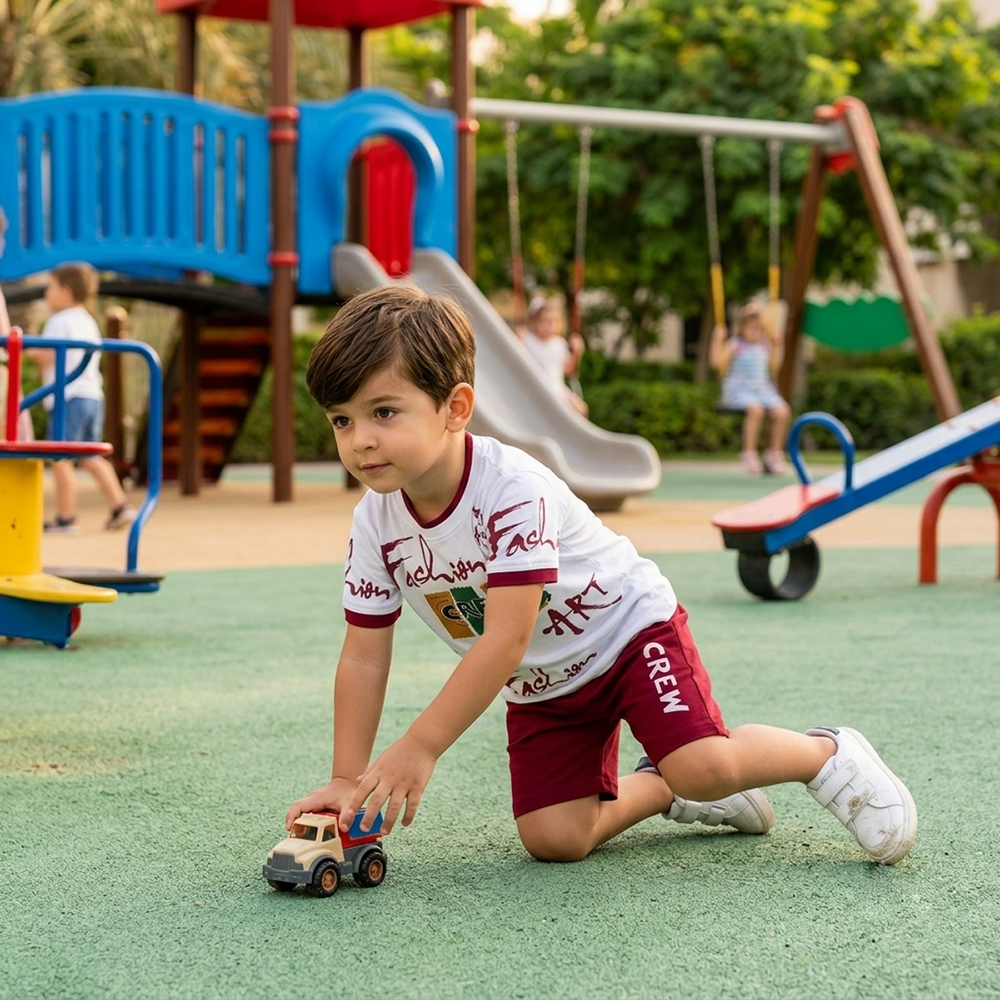 Sinker To Sinker Half Sleeve Pant & T-Shirt Set - Age Group: 1 - 6