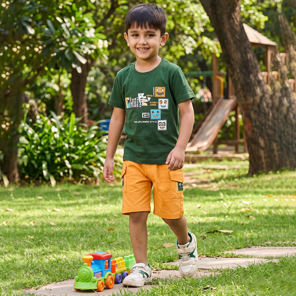 Sinker To Sinker Half Sleeve Pant & T-Shirt Set - Age Group: 1 - 6