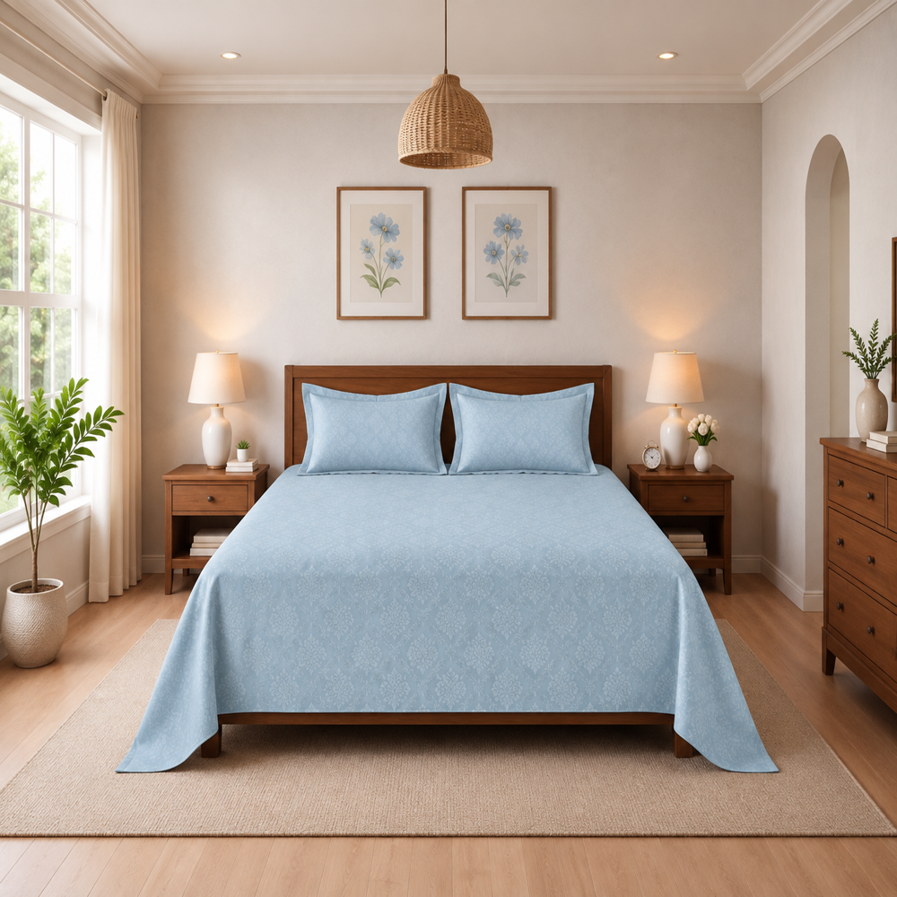 MERAVI | Ananta | King Size Bedsheet with 2 Pillow Covers | 108 INCH X 108 INCH