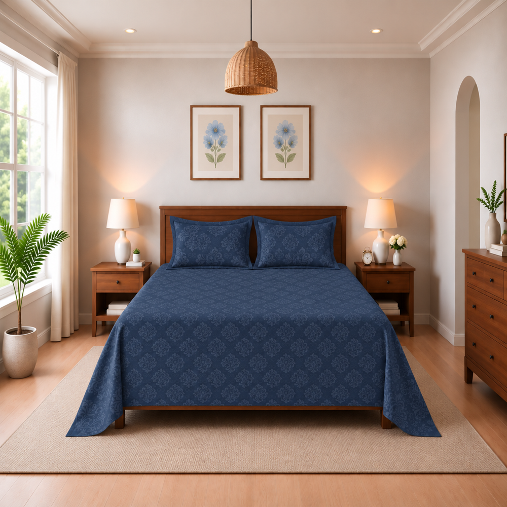 MERAVI | Ananta | King Size Bedsheet with 2 Pillow Covers | 108 INCH X 108 INCH