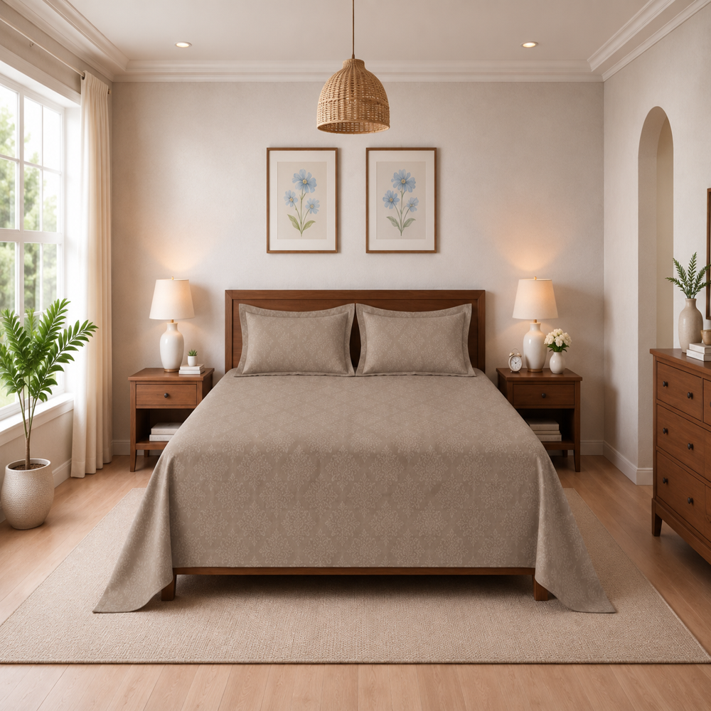 MERAVI | Ananta | King Size Bedsheet with 2 Pillow Covers | 108 INCH X 108 INCH