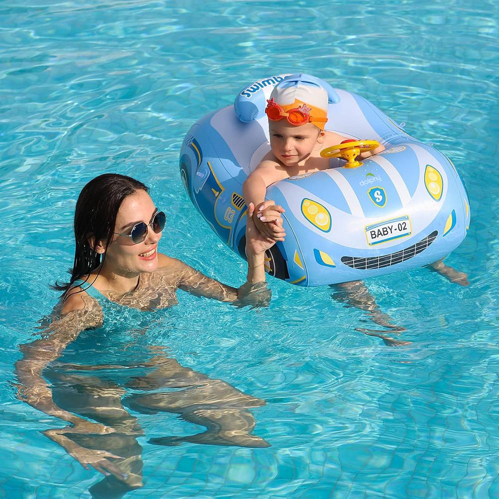 Inflatable Swimming Floats Boat with Adjustable Canopy
