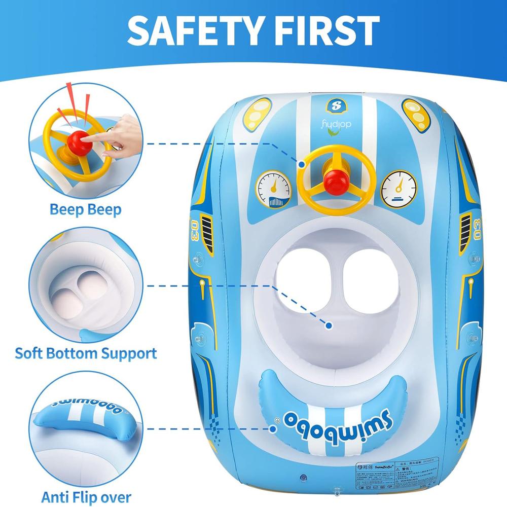 Inflatable Swimming Floats Boat with Adjustable Canopy