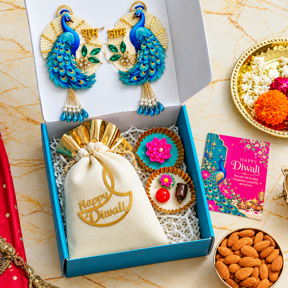 Diwali Gift Hamper- Morpankh Hamper - Capacity: Includes Assorted Festive Items