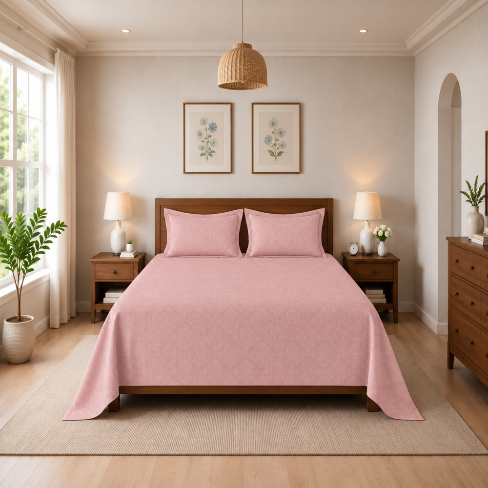 Meravi | King Size Bedsheet With 2 Pillow Covers | 108 Inch X 108 Inch - Color: Multicolor