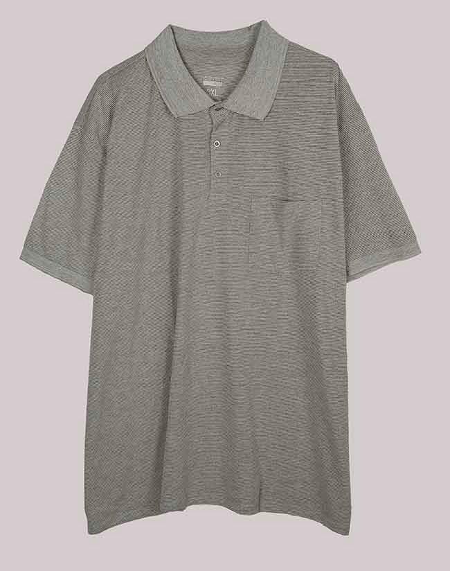 M11791 Mens Pinstripe Oversize Polos T Shirts