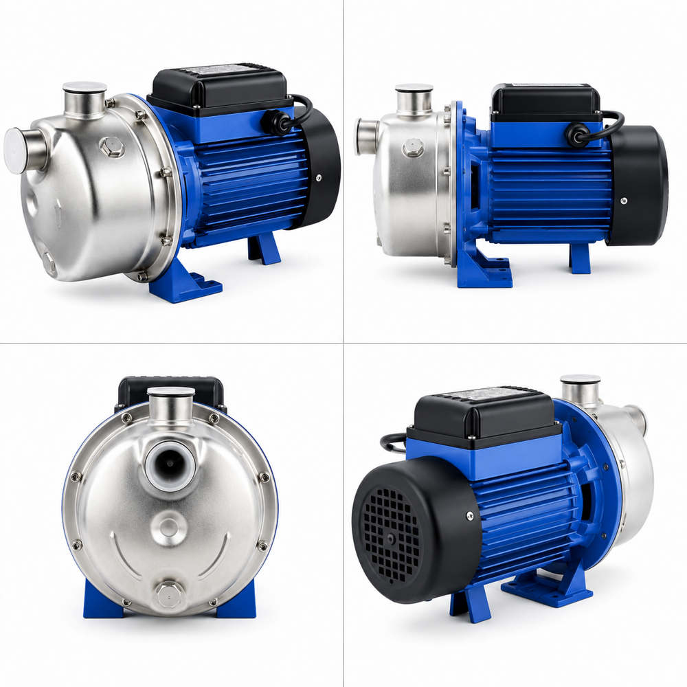 Jet Pump - Stainless Steel & Cast Iron, 3-4 M3/h, 30-50m Head, High Pressure, Low Noise, Tefc Cooling
