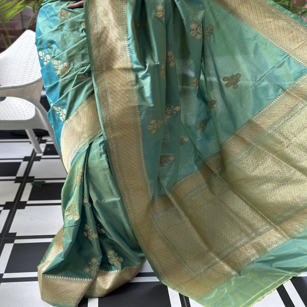 Mayurika Kadwa Timeless Emerald Grandeur