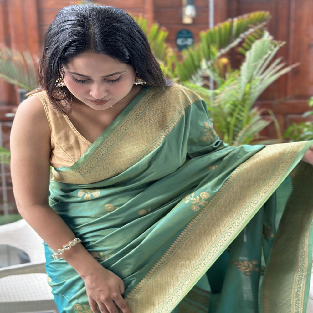 Mayurika Kadwa Timeless Emerald Grandeur