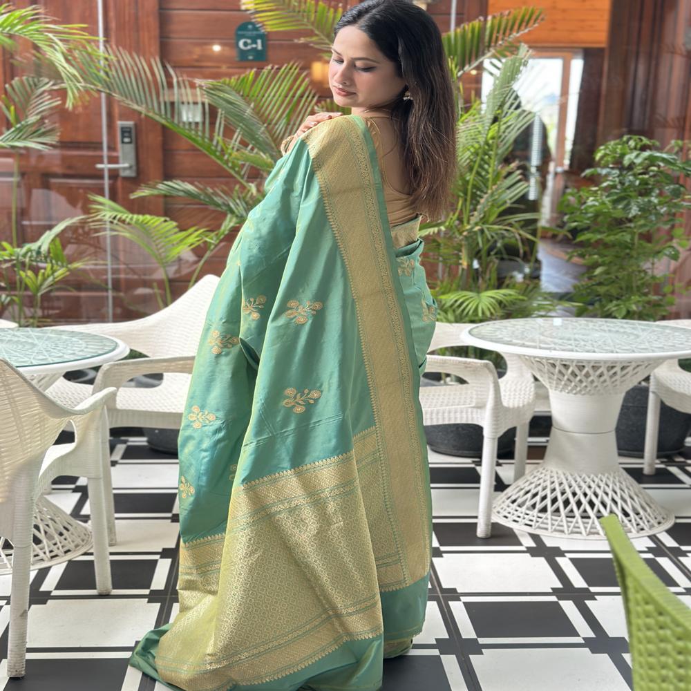 Mayurika Kadwa Timeless Emerald Grandeur