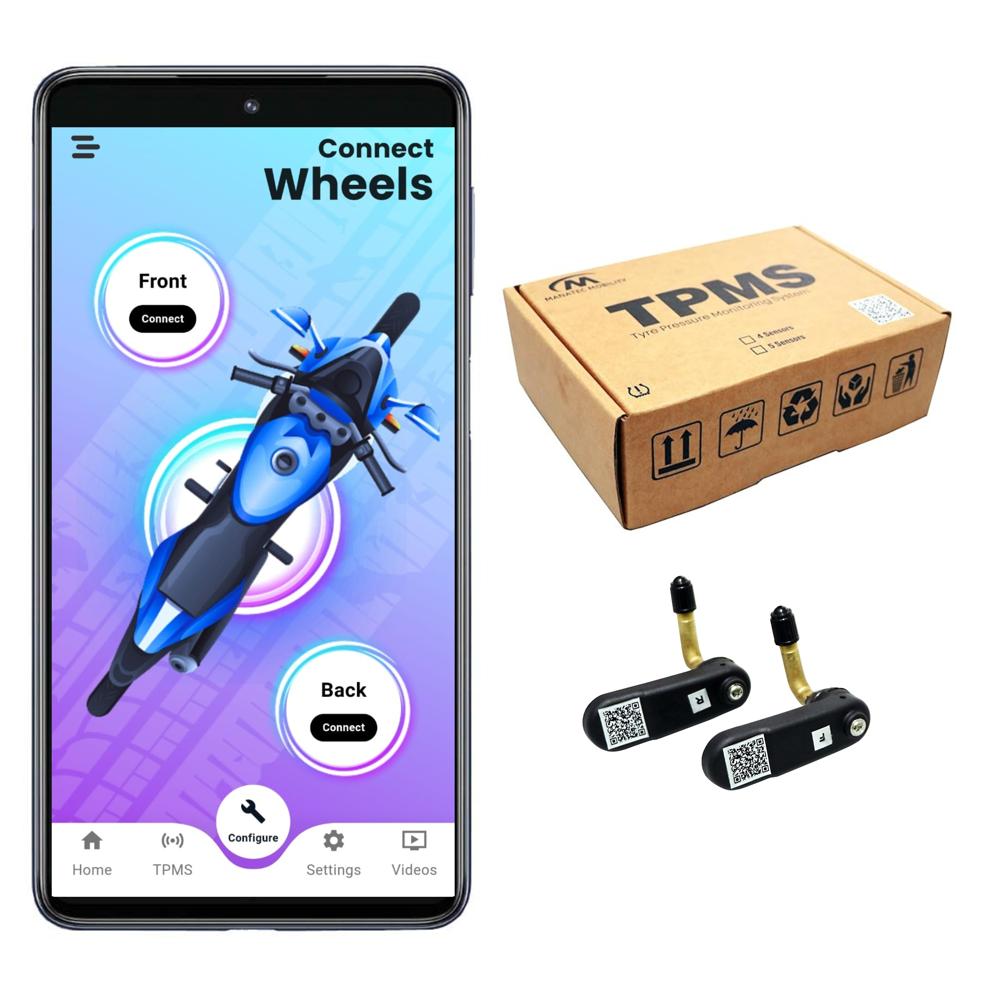 Tyre Pressure Monitoring System For Scooter / EV 2W with Mobile App for Android