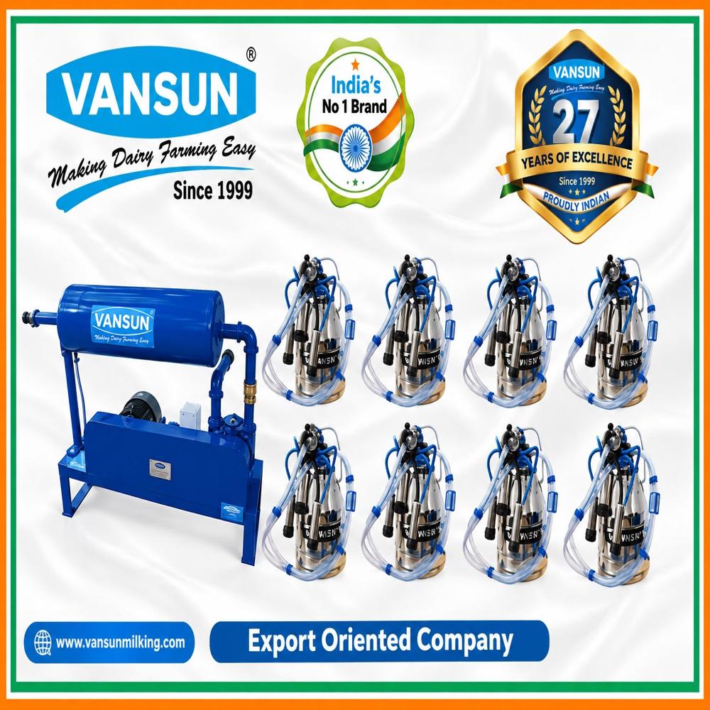 3Hp Eight Bucket Milking Machine - Color: Blue