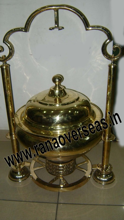 Brass Chafing Dish - Polished Golden Finish, Easy to Clean | Durable Metal, Ideal for Hotels and Banquets