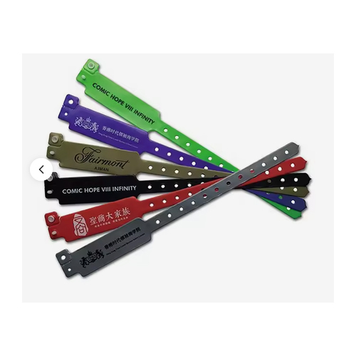 Adjustable Polyester Writable Vinyl Bracelet With Buckle for Theme Park