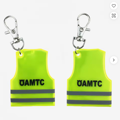 Customized Waterproof Bag Tags Custom Reflective Key Holder PVC Keychain for Bicycle Safety
