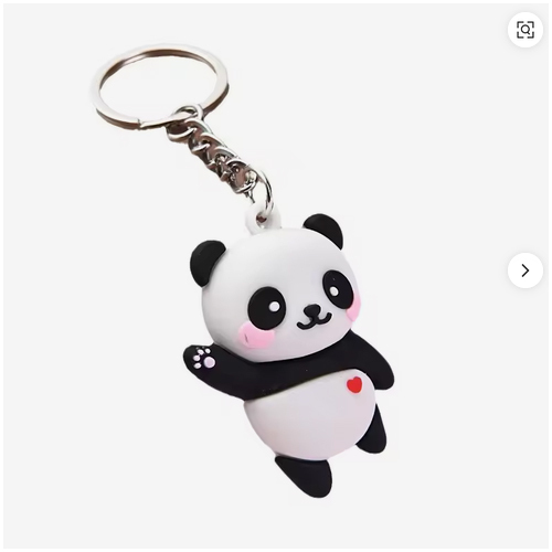 Worldwide Shipping Hot Selling Travel Souvenirs Cute Animal Black & White Bear Design Custom PVC Keychain