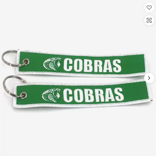 Creative Durable Custom Logo Embroidery Key Chain Cheap Fabric Key Ring Patch Key Tag for Backpack