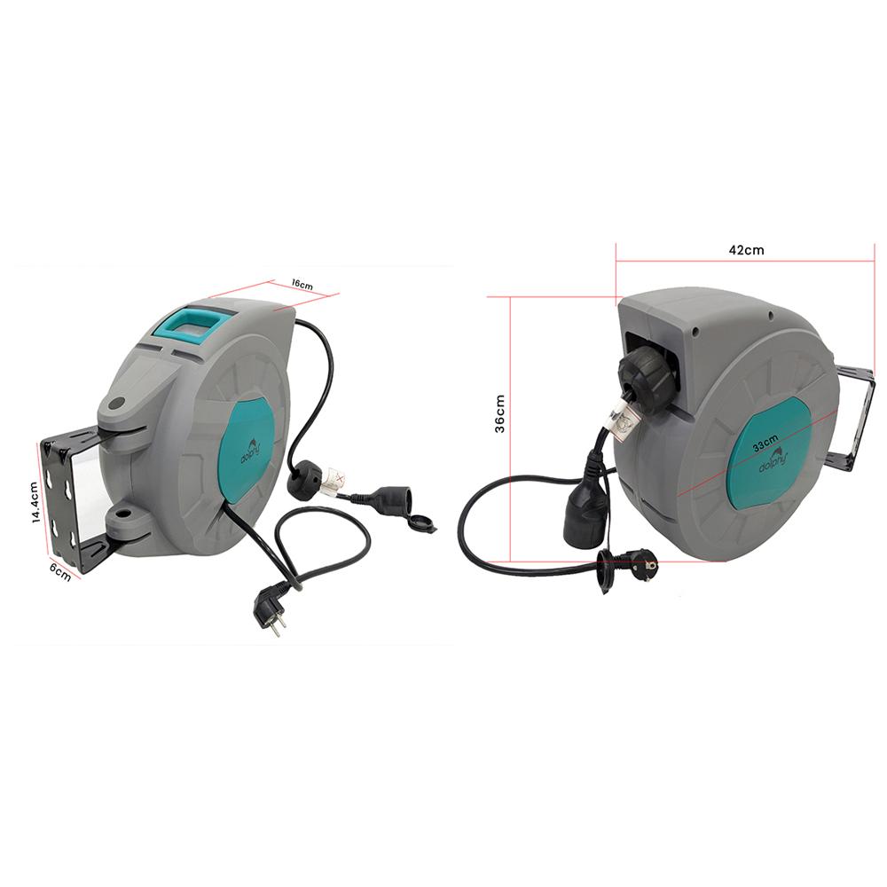 Auto Cable Reel - Color: Cyan & Gray