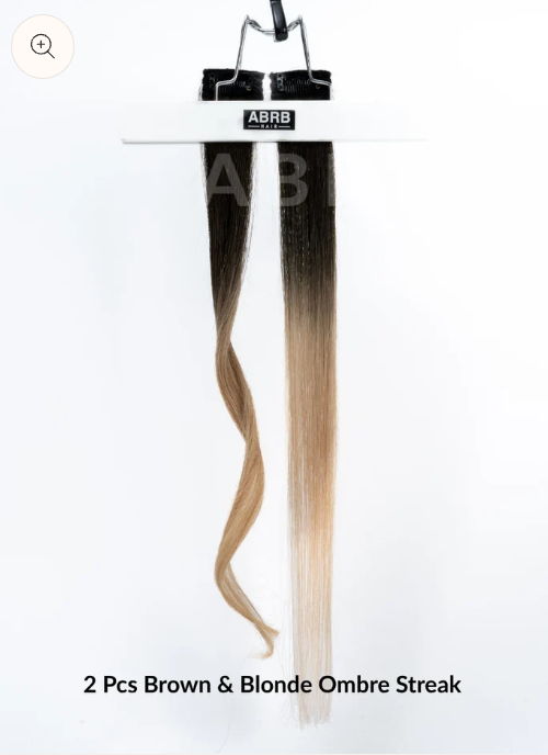 Blond and Brown Ombre Streak clip in Extensions