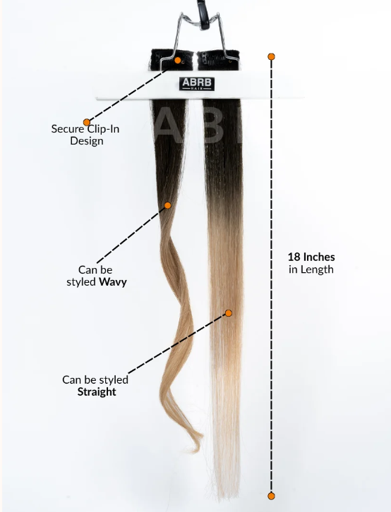 Blond and Brown Ombre Streak clip in Extensions