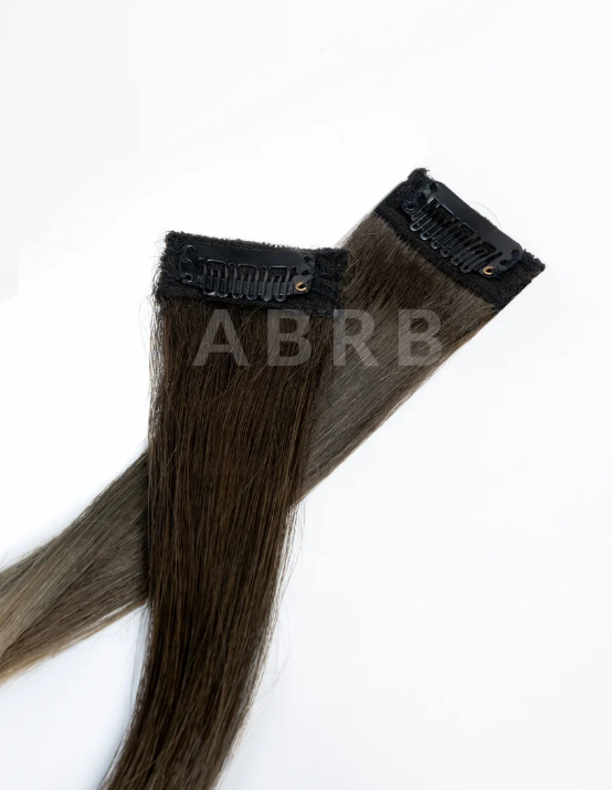 Blond and Brown Ombre Streak clip in Extensions