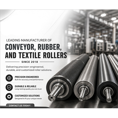 Industrial Rubber Industrial Roller - Handle Color: Black