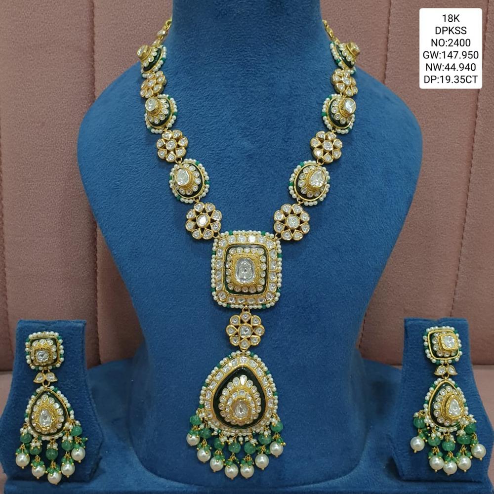 Gold Uncut Diamond  long set
