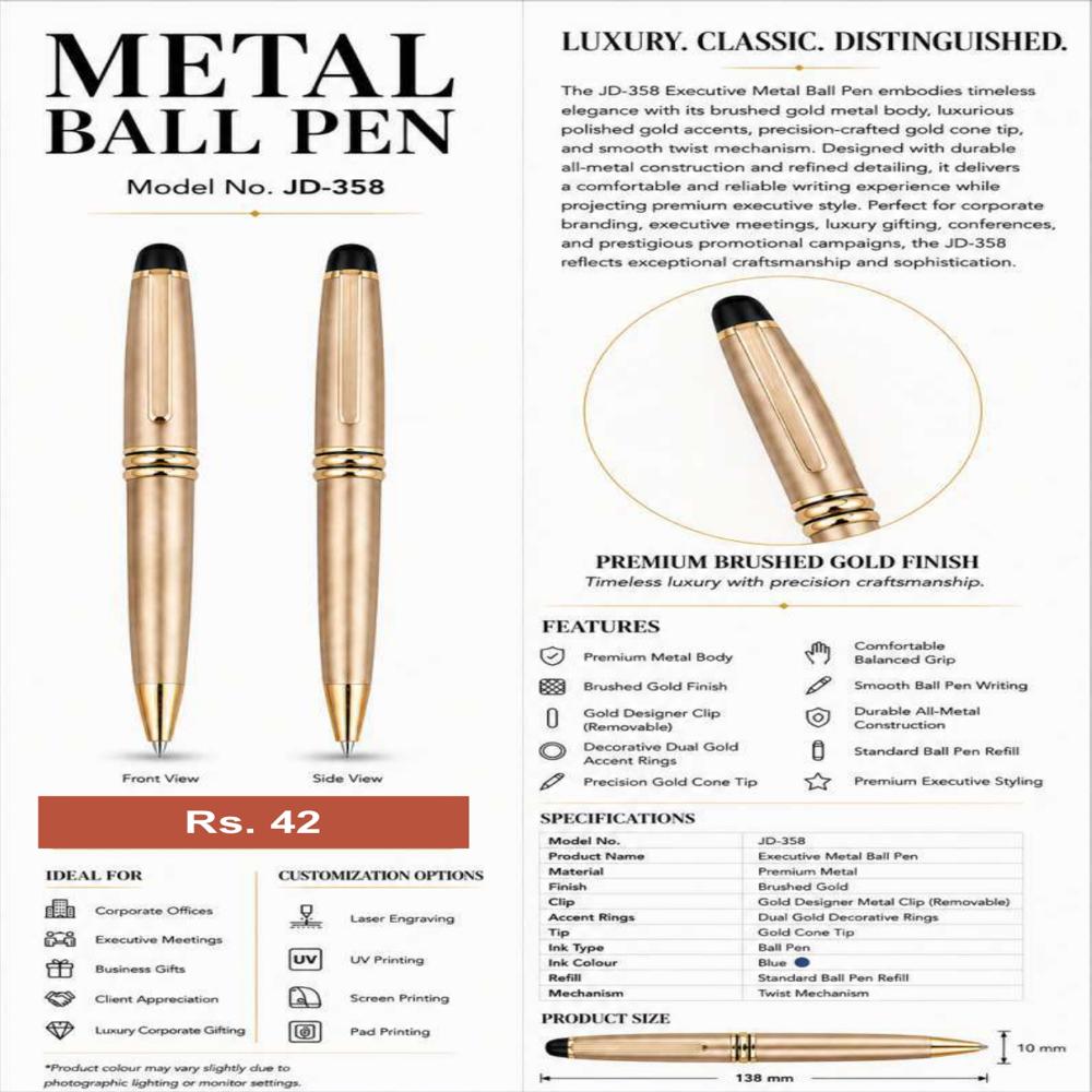 JD-358 Executive Metal Ball Pen