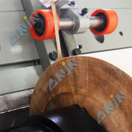 Water Activated Gum Tape Roll Veneer Kraft Paper Tapes with Holes and Different Sizes for Rotary Cutting Face Veneer Production Reinforced Gummed Tape Slitter