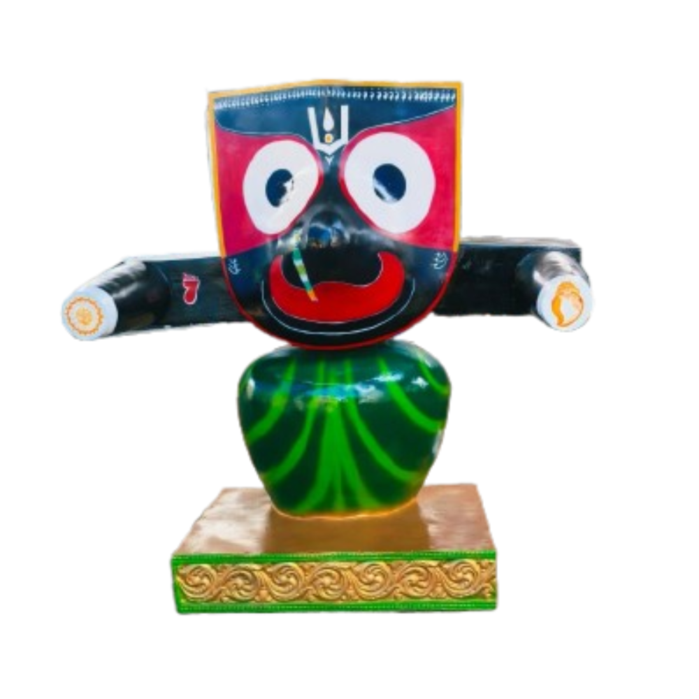 Frp Jagannath Statue - Color: Black-Red