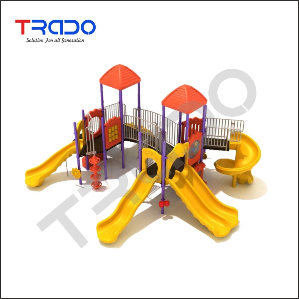 Tr13 Multiplay System - Powder Coated Mild Steel Frame, 18ft X 16ft, Cartoon Canopy Roof | Sliding, Climbing, Social Interactive Play