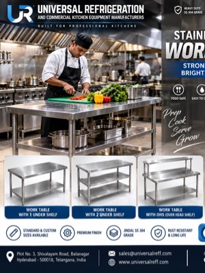 Stainless Steel Work Table - Application: For Commercial Kitchen Equipment
