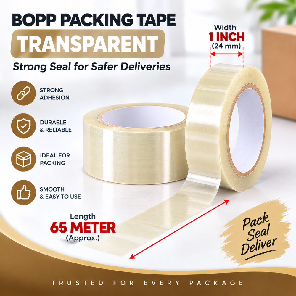BOPP Self Adhesive 1 Inch Transparent Packing Tape