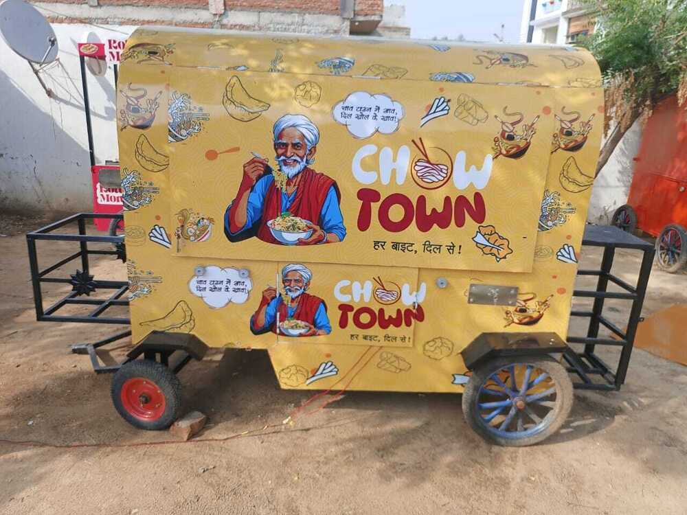 7x3 ft Food Cart 2 Burner Dosa Tawa
