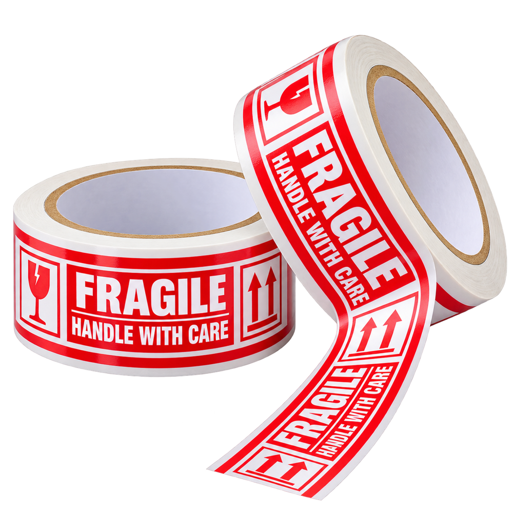 Bopp Self Adhesive 2 Inch Handle With Care Fragile Packing Tape - Color: Multicolor