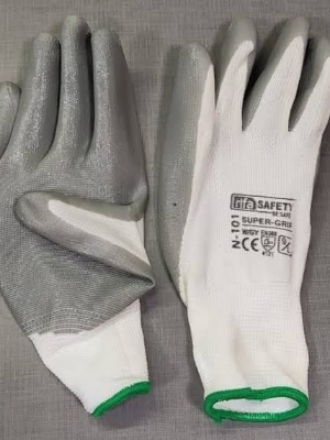 Grey White Nitrile Gloves