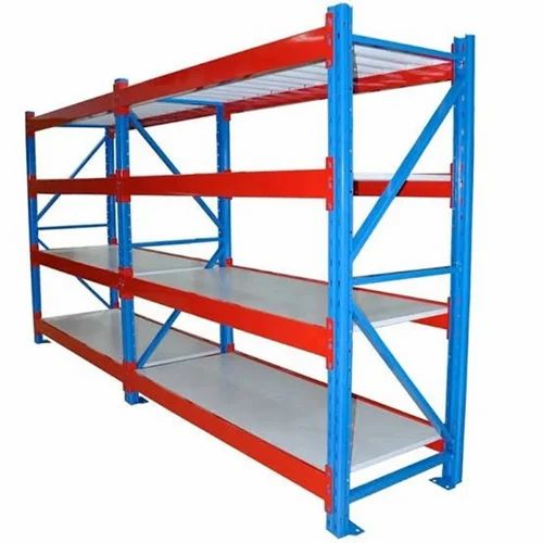 Medium Duty Racks - Iron, 8'h X 8'l, Capacity 200-300 Kg/level, Grey Color | Ideal For Warehouse And Industrial Storage