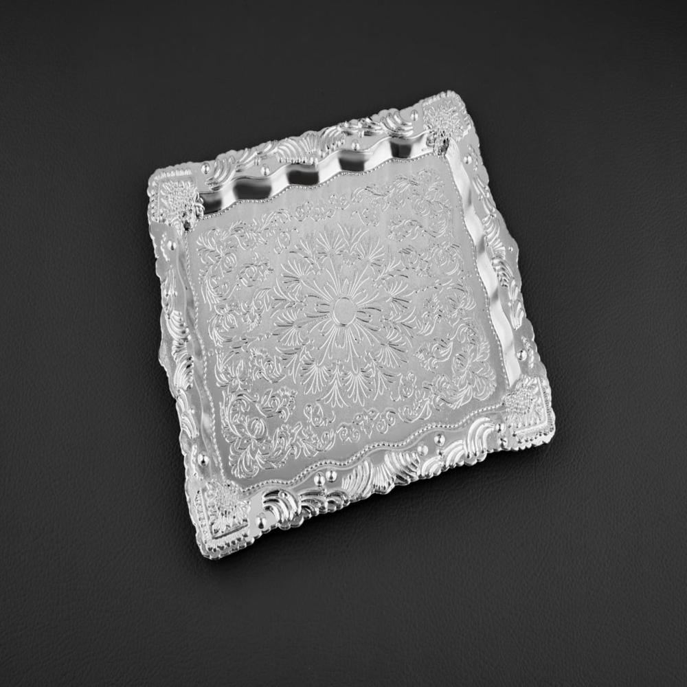 Plastic Dry Fruit Silver Tray - Size: Multi