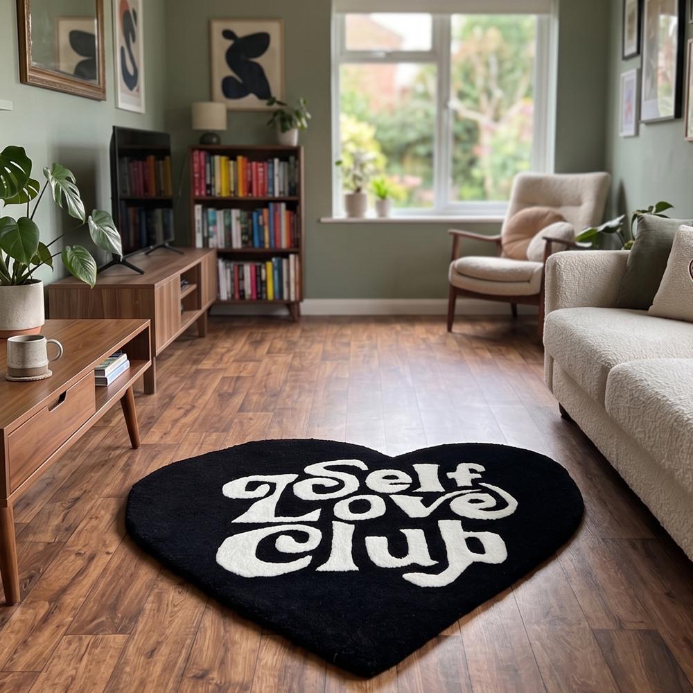 Handmade Heart Shape Wool Rug Hand Tufted Decorative Carpet - Backing Material: Canvas Latex