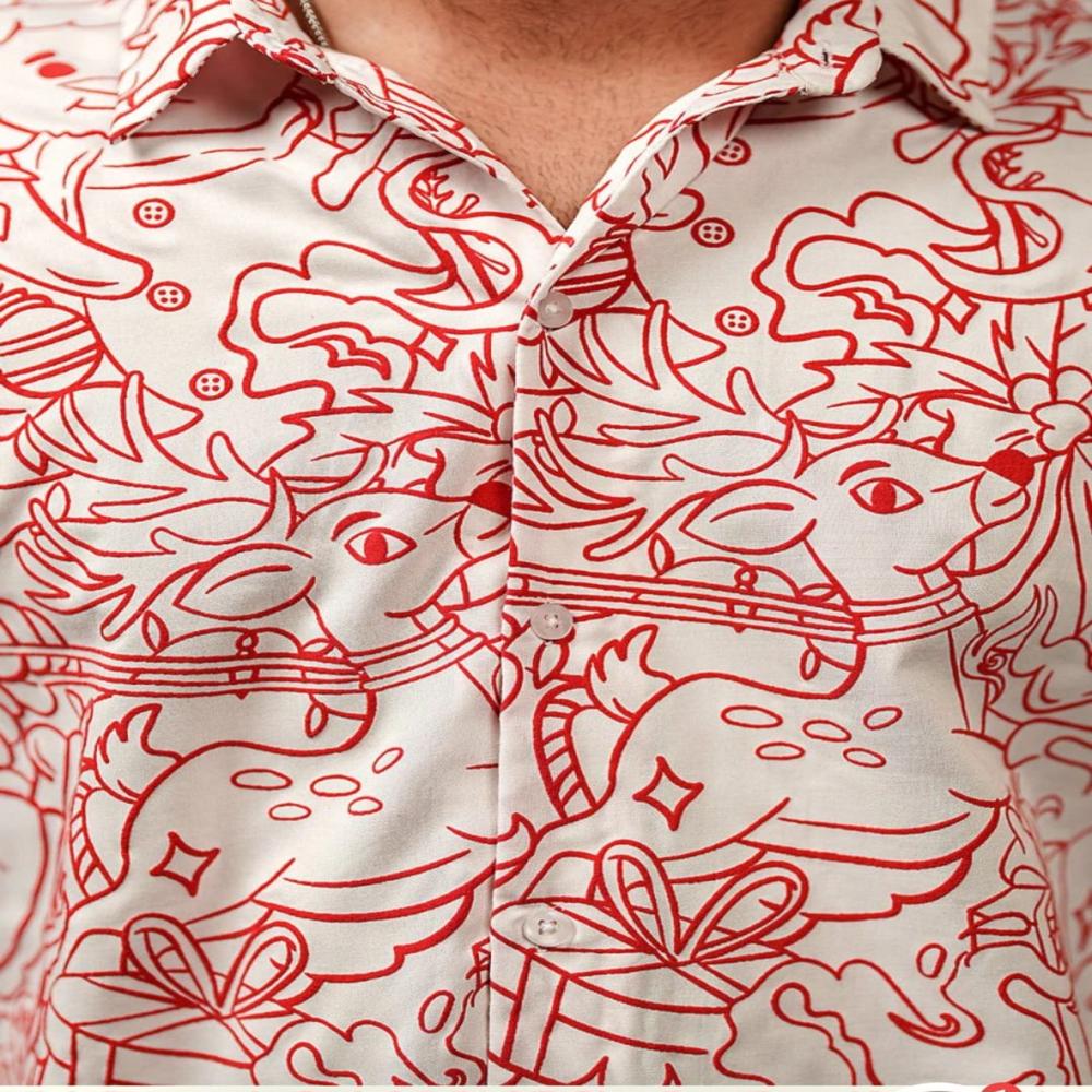 M11798 Mens Printed Woven Shirt