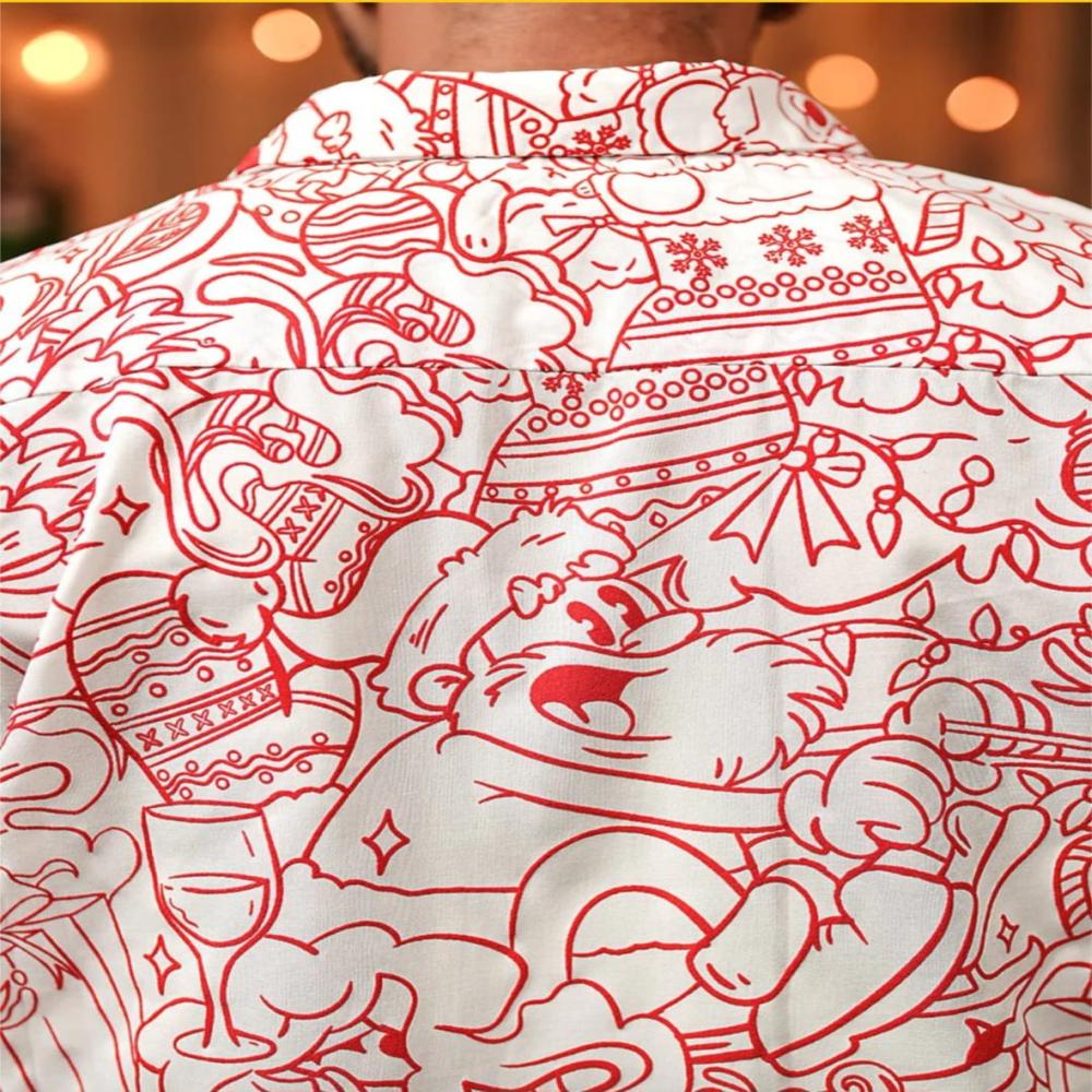 M11798 Mens Printed Woven Shirt