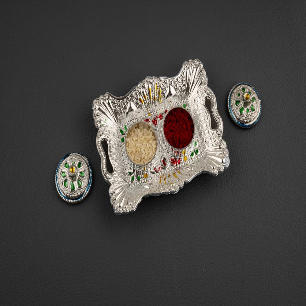 Decorative Plastic Haldi Kumkum Plate