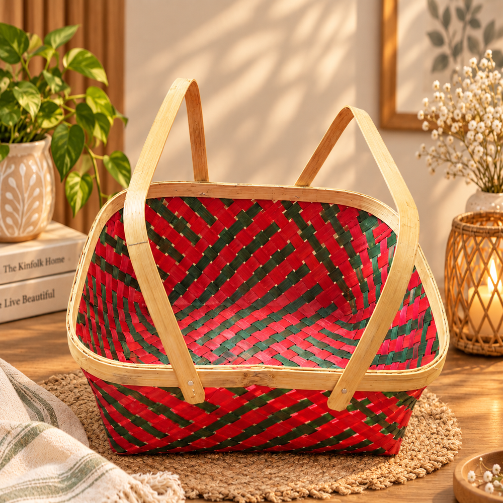 Bamboo Basket With Handle